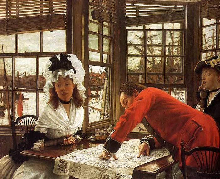 James Tissot An Interesting Story oil painting image